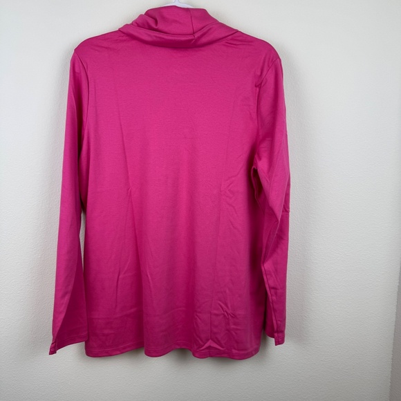 L.L. BEAN Pink Cowl Neck Long Sleeve Tee Shirt Relaxed Fit NWT / Women's XL - Picture 8 of 9